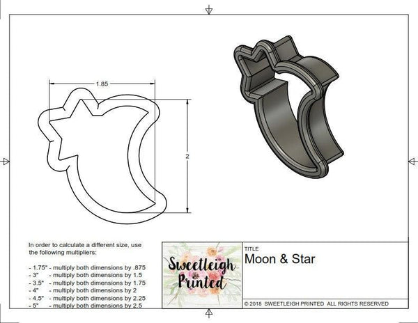 Moon and Star Cookie Cutter