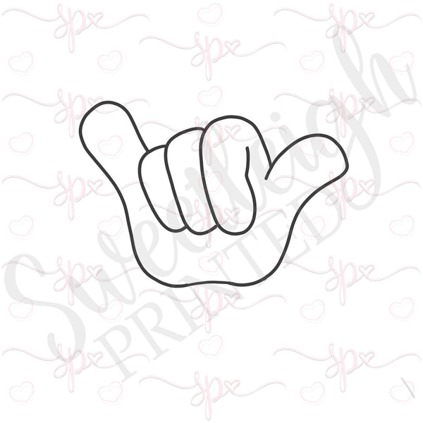 Shaka Hang Ten Sign Language Hand Cookie Cutter 