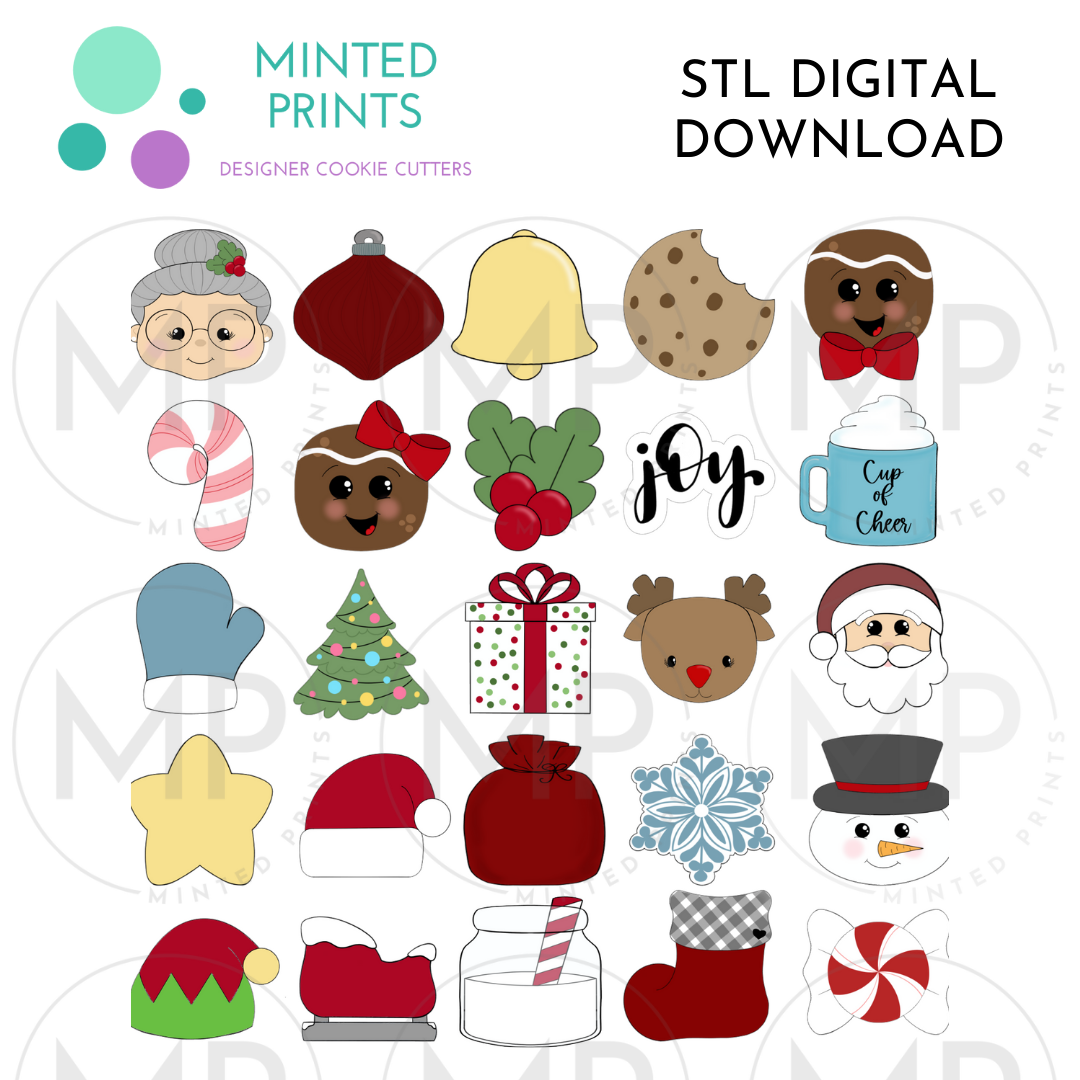 25 Days of Christmas Cookie Cutter STL DIGITAL DOWNLOAD