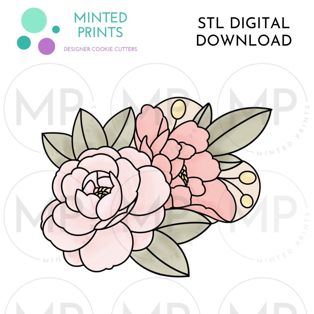 April Floral Cluster Cookie Cutter STL DIGITAL DOWNLOAD