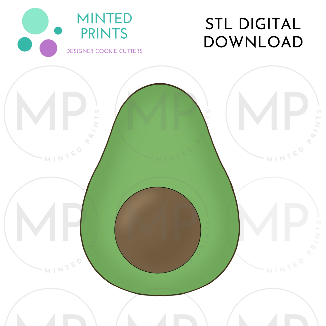 Avocado 2 Cookie Cutter STL DIGITAL DOWNLOAD