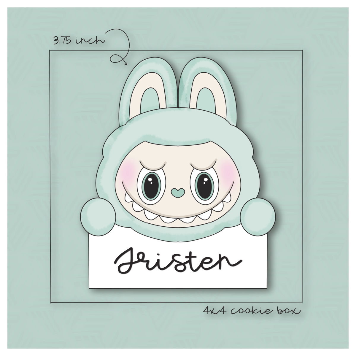 Kawaii Labubu Plaque Cookie Cutter