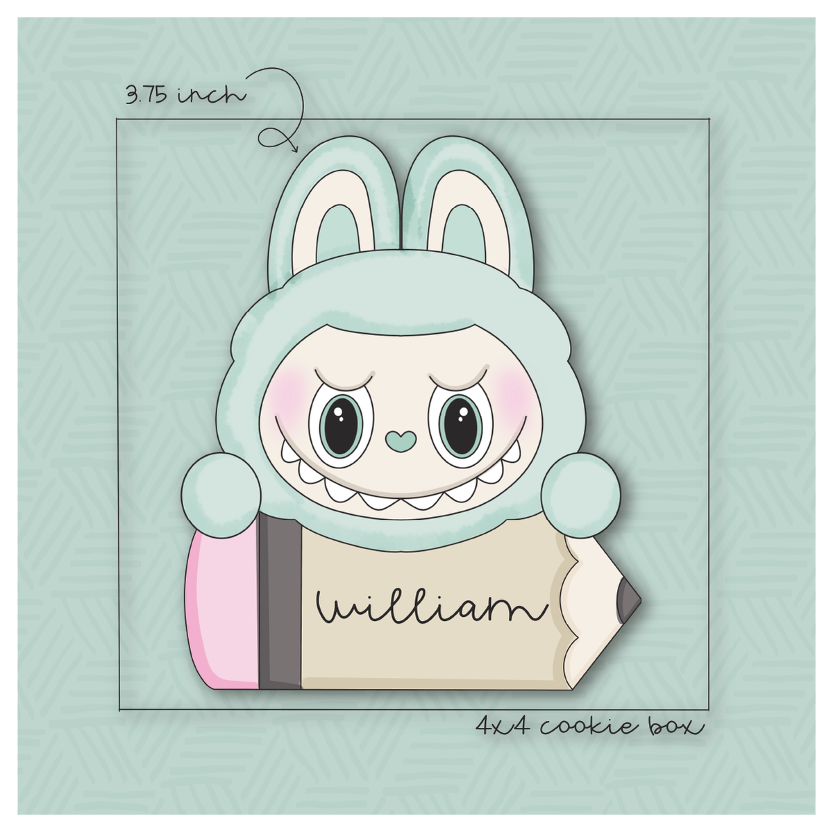 Kawaii Labubu Pencil/Crayon Plaque Cookie Cutter