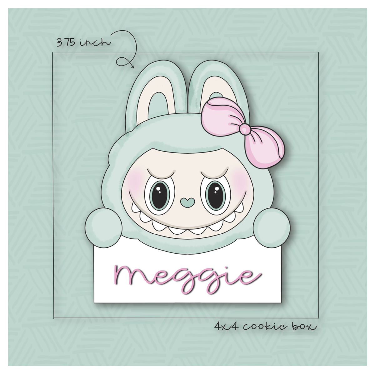 Girly Kawaii Labubu Plaque Cookie Cutter