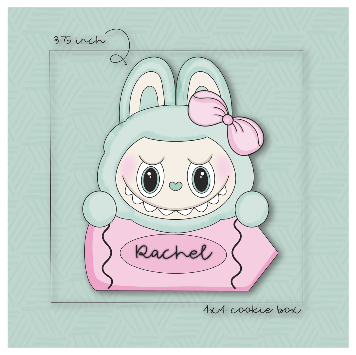 Girly Kawaii Labubu Pencil/Crayon Plaque Cookie Cutter