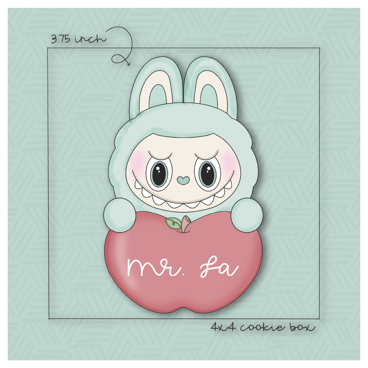 Kawaii Labubu Apple Plaque Cookie Cutter