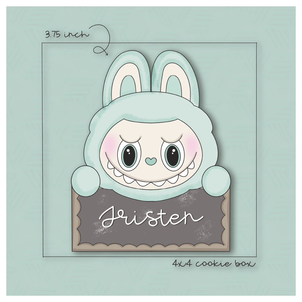 Kawaii Labubu Chalkboard Plaque Cookie Cutter
