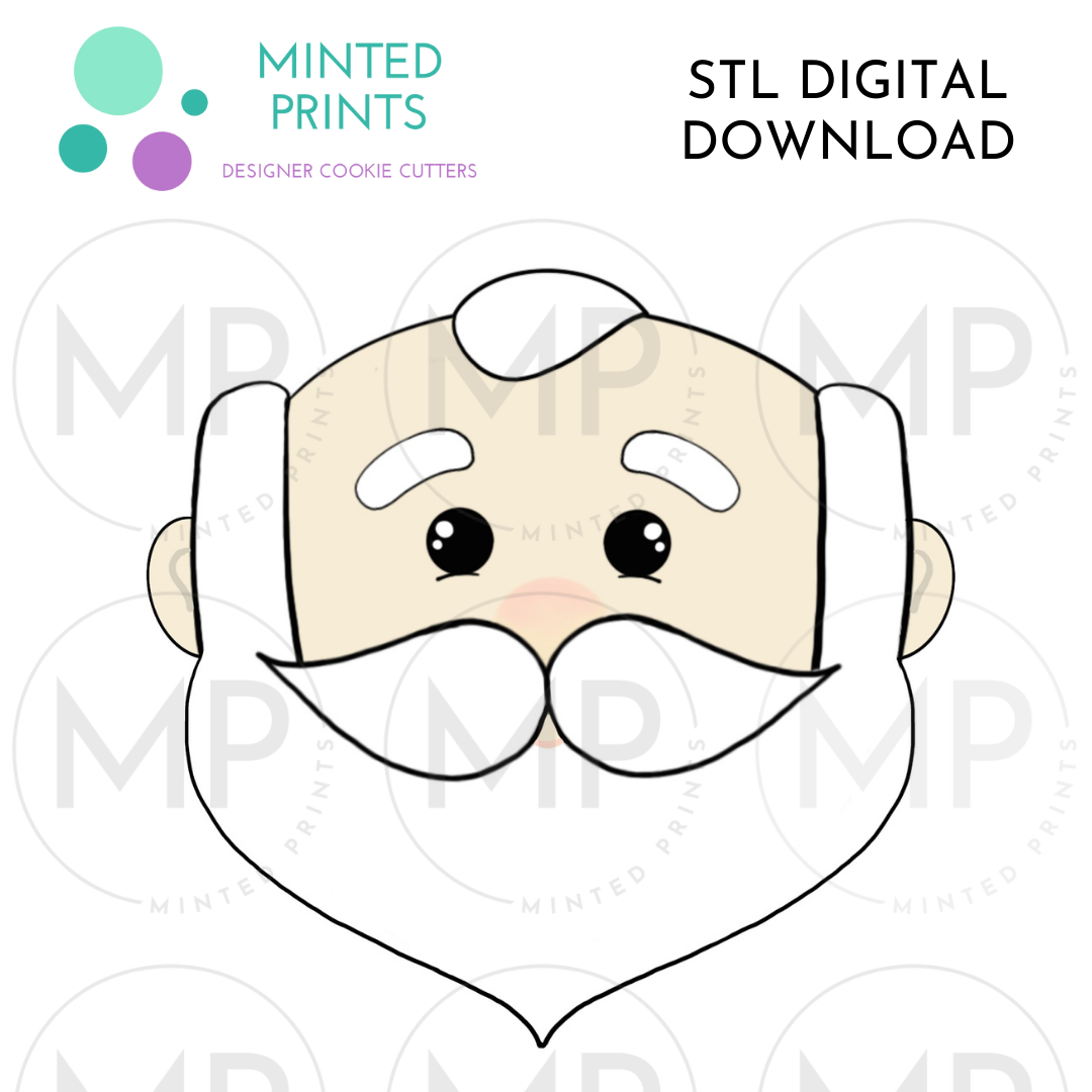 Bald Santa 2021 Cookie Cutter STL DIGITAL DOWNLOAD