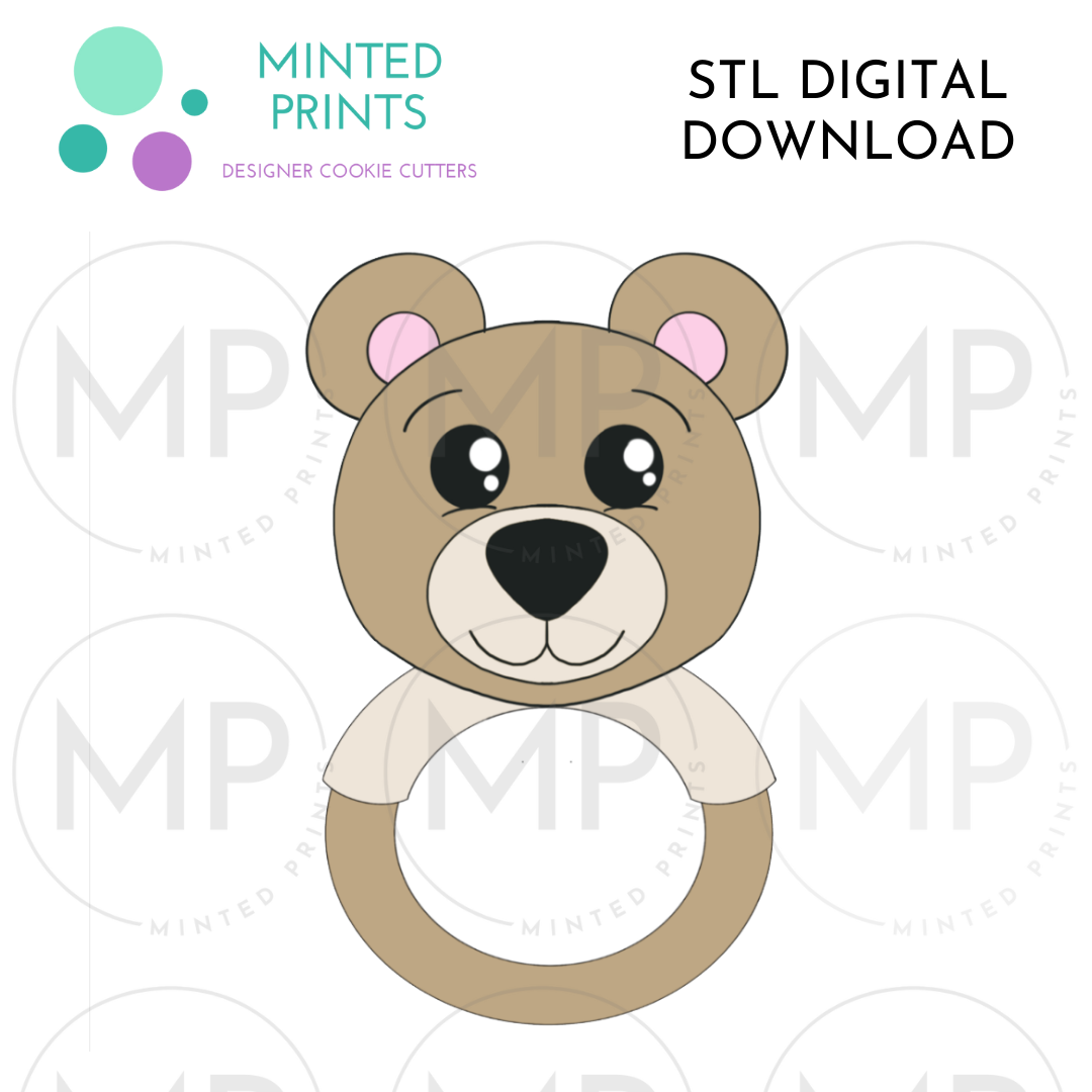 Bear Teether Cookie Cutter STL DIGITAL DOWNLOAD