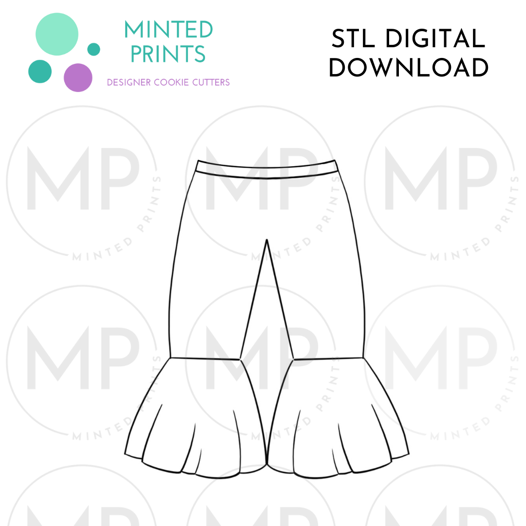 Bell Bottom Shorts Cookie Cutter STL DIGITAL DOWNLOAD