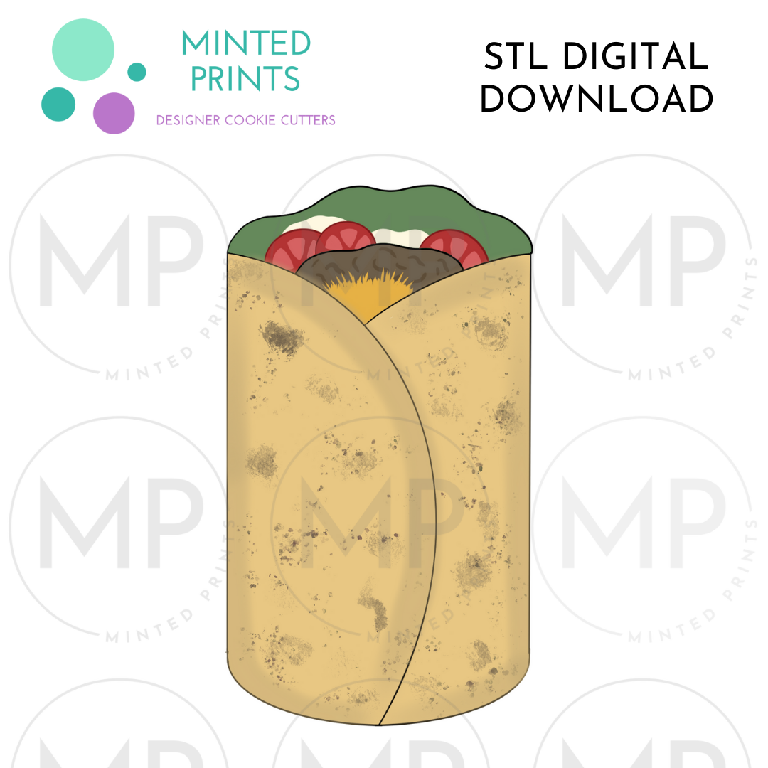 Burrito Cookie Cutter STL DIGITAL DOWNLOAD