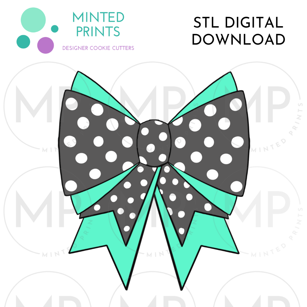 Cheer Bow Cookie Cutter STL DIGITAL DOWNLOAD