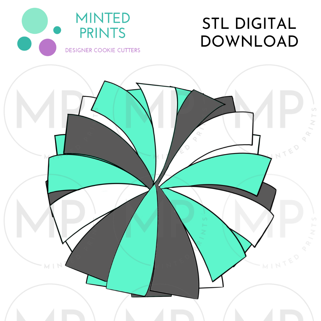 Cheer Pom Cookie Cutter STL DIGITAL DOWNLOAD