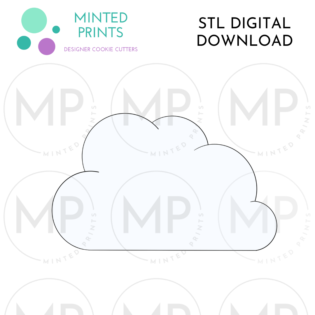 Cloud Cookie Cutter STL DIGITAL DOWNLOAD