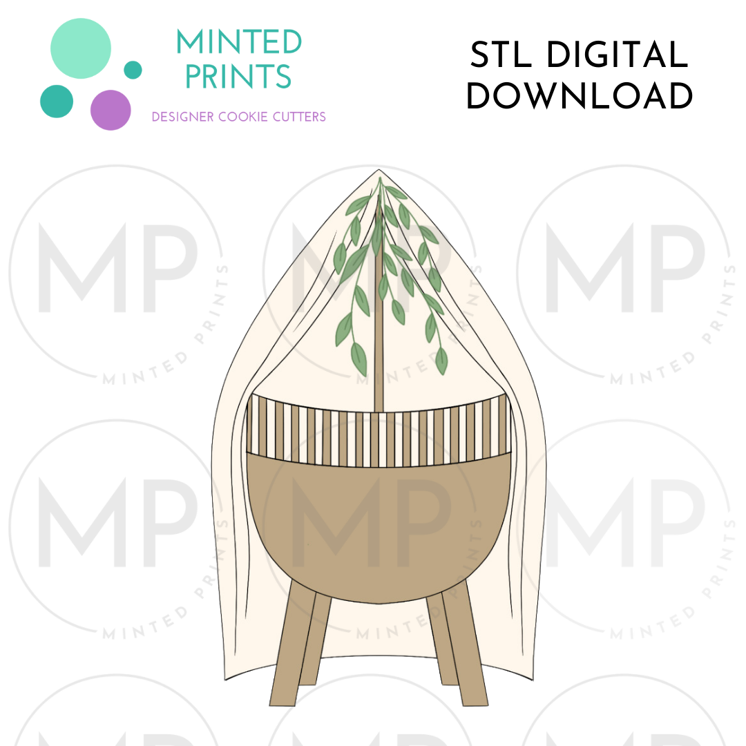 Cradle with Canopy Cookie Cutter STL DIGITAL DOWNLOAD