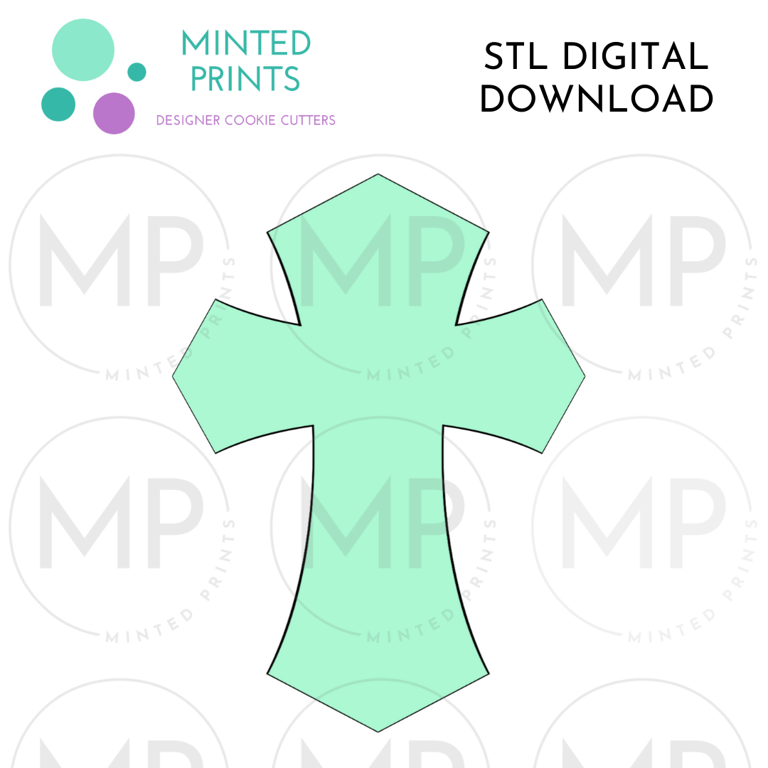 Cross 2 Cookie Cutter STL DIGITAL DOWNLOAD