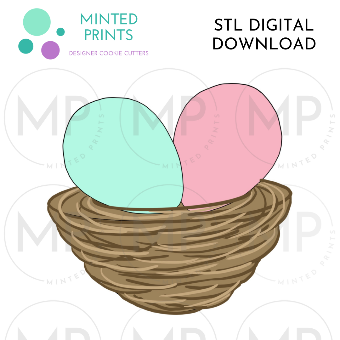 Eggs in Nest Cookie Cutter STL DIGITAL DOWNLOAD