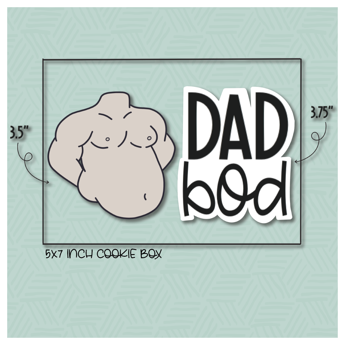 Dad Bod 2 Piece Cookie Cutter Set