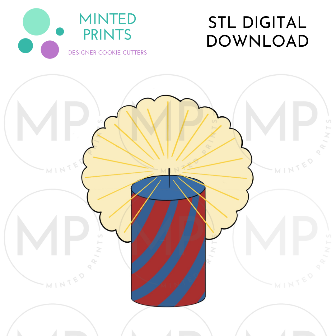 Firework Cookie Cutter STL DIGITAL DOWNLOAD