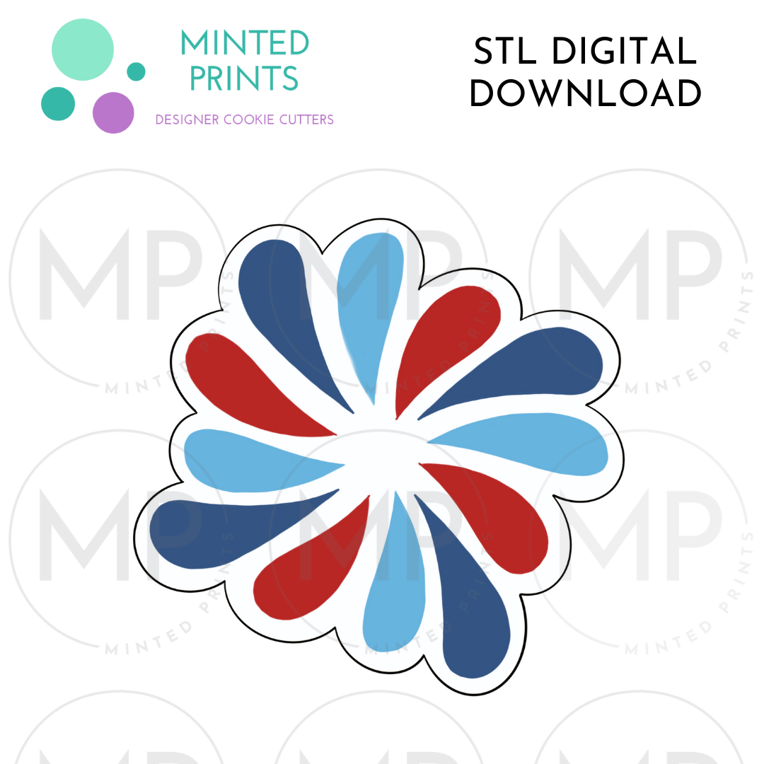 Firework Spray Cookie Cutter STL DIGITAL DOWNLOAD