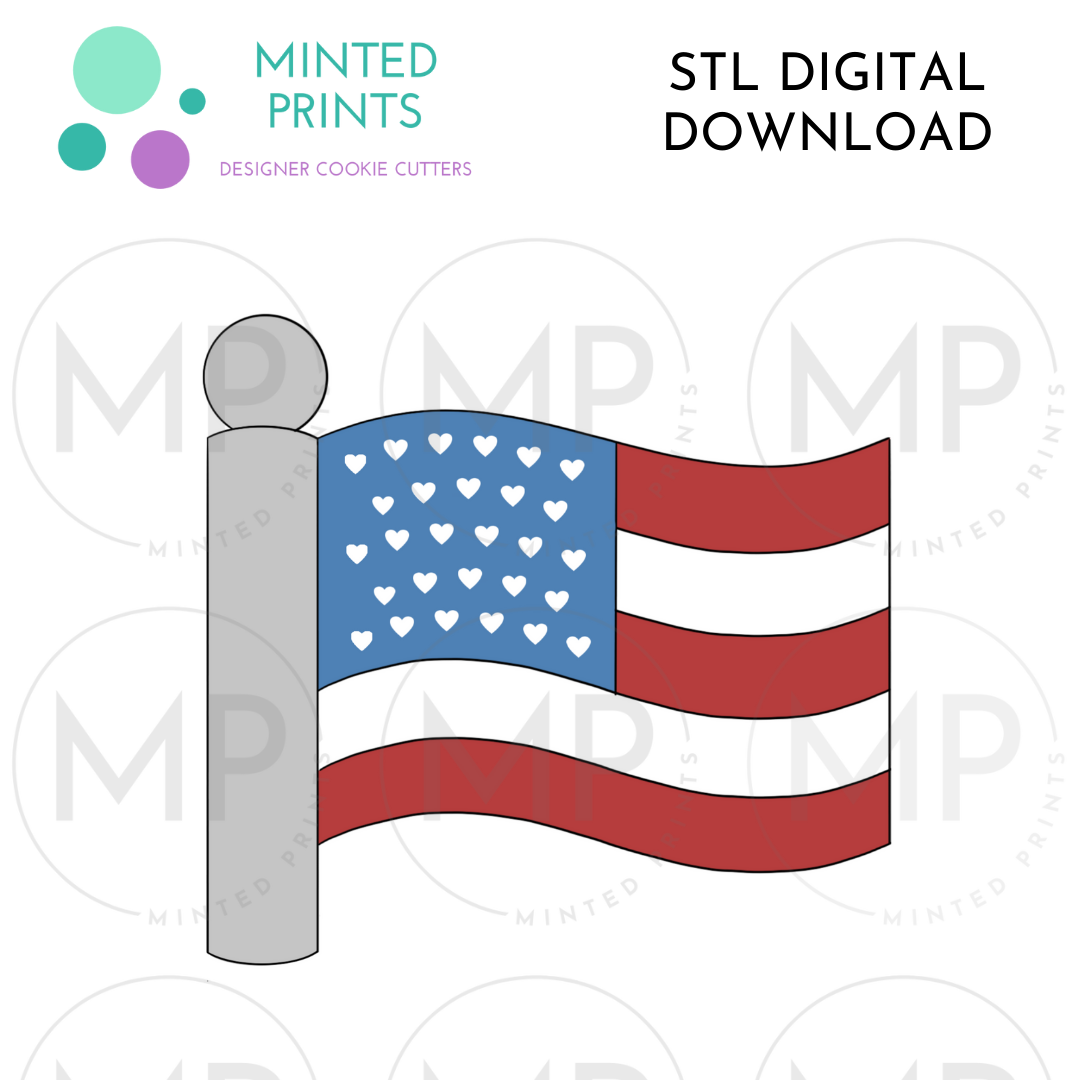 Flag Pole Cookie Cutter STL DIGITAL DOWNLOAD