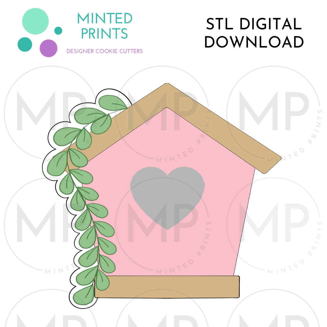 Floral Bird House Cookie Cutter STL DIGITAL DOWNLOAD