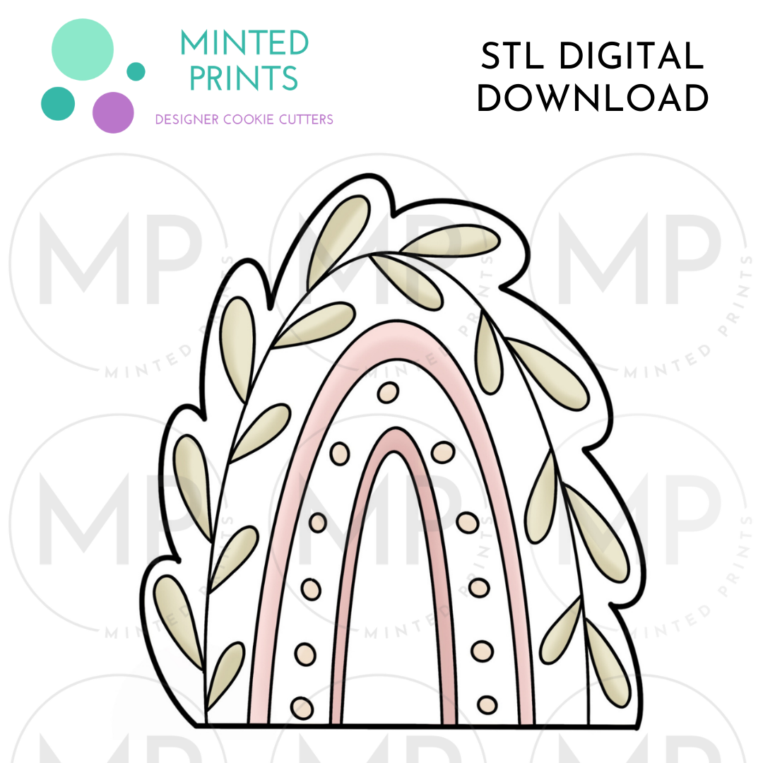 Floral Rainbow Cookie Cutter STL DIGITAL DOWNLOAD