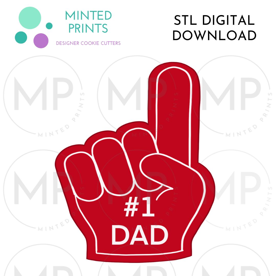 Foam Finger Cookie Cutter STL DIGITAL DOWNLOAD