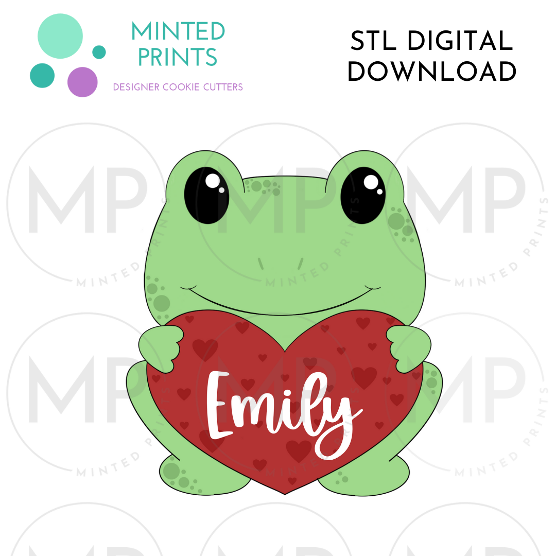 Frog with Heart Cookie Cutter STL DIGITAL DOWNLOAD