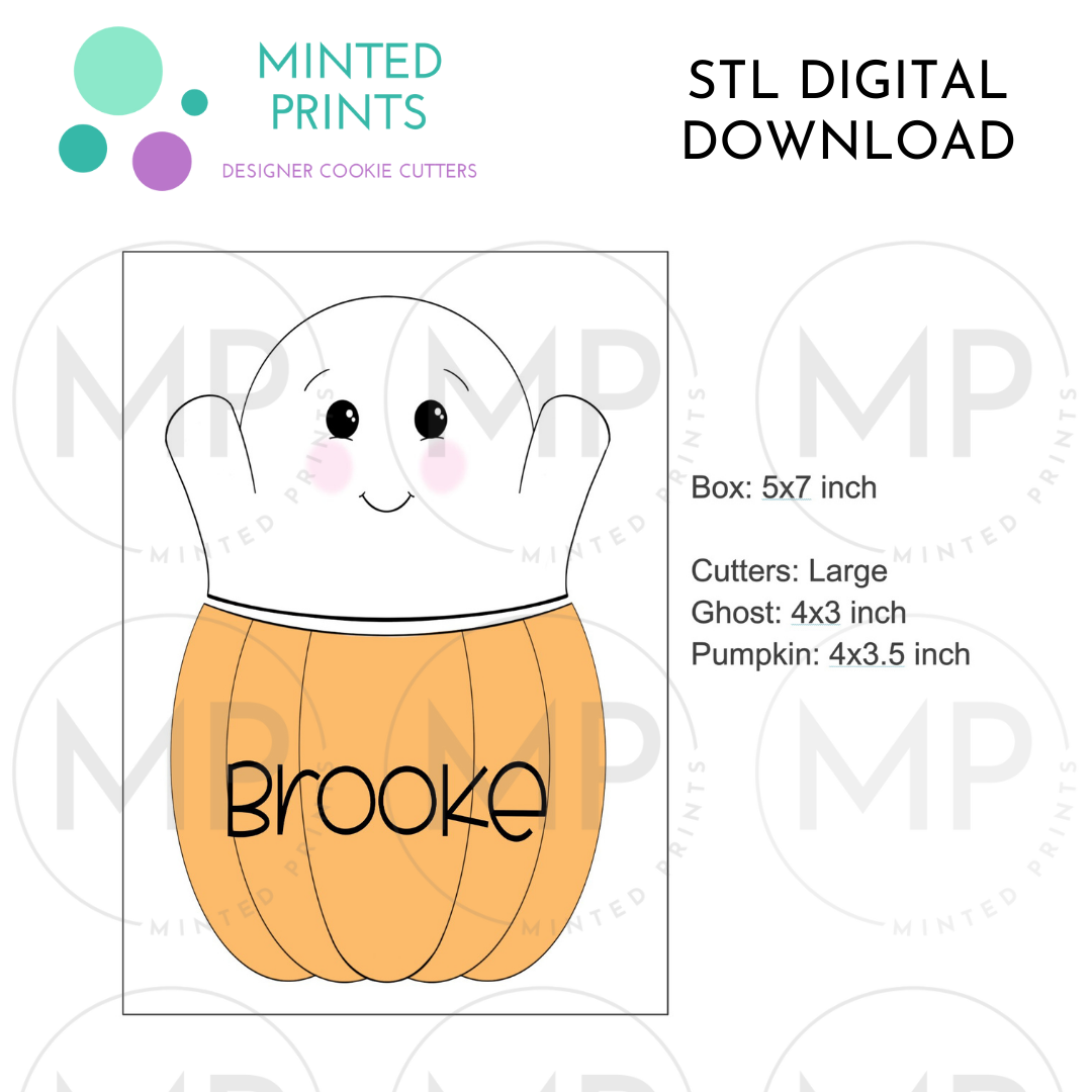 Cat and Ghost Pumpkin Puzzle Cookie Cutter STL DIGITAL DOWNLOAD