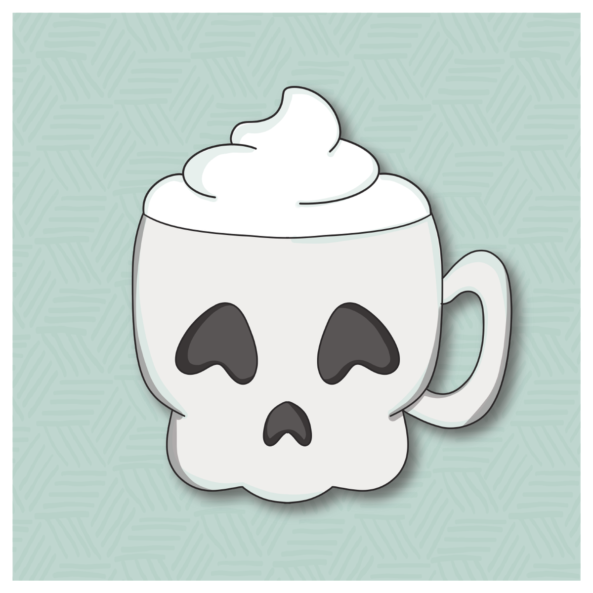 Whip Skull Mug Cookie Cutter