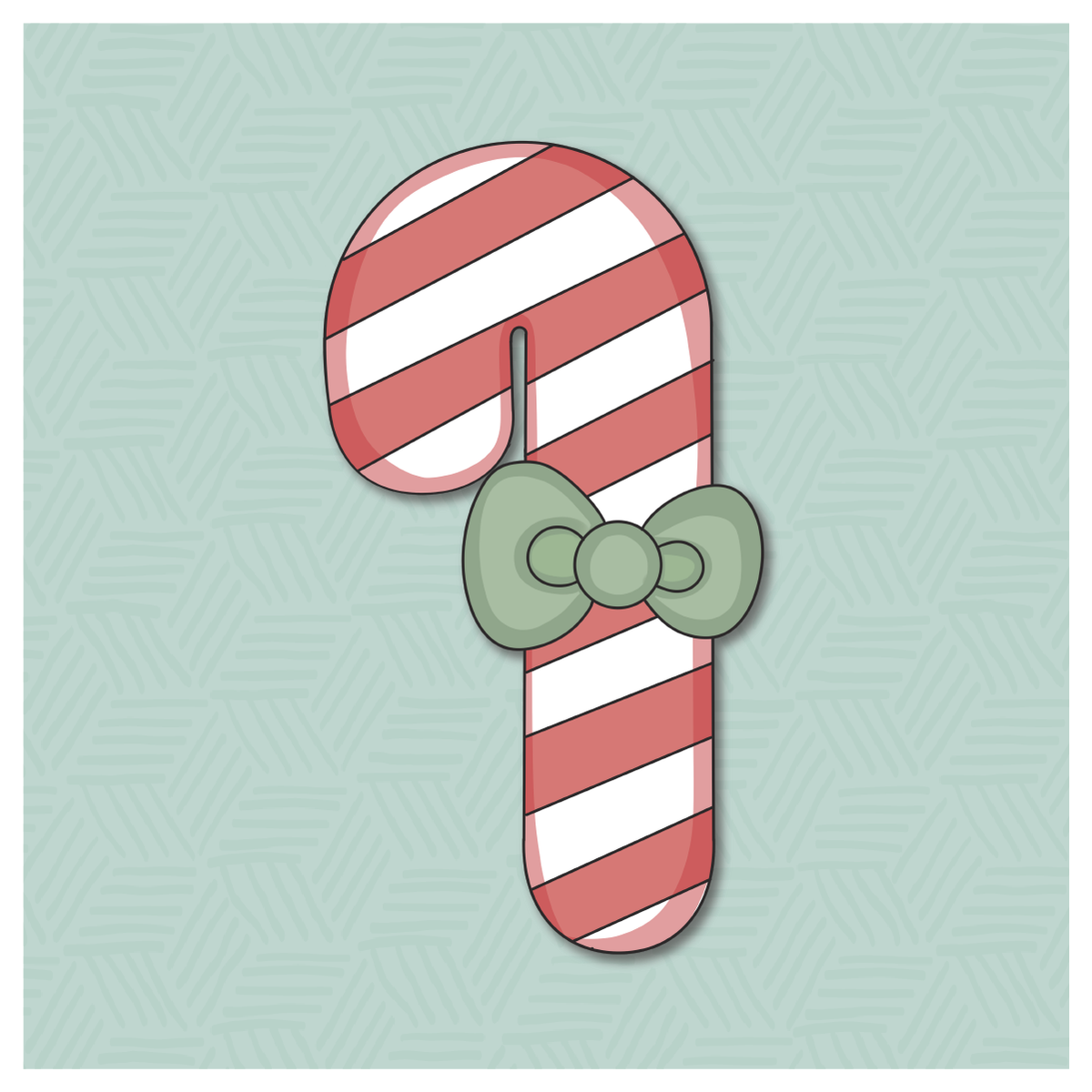 Kitty Candy Cane 2 Cookie Cutter