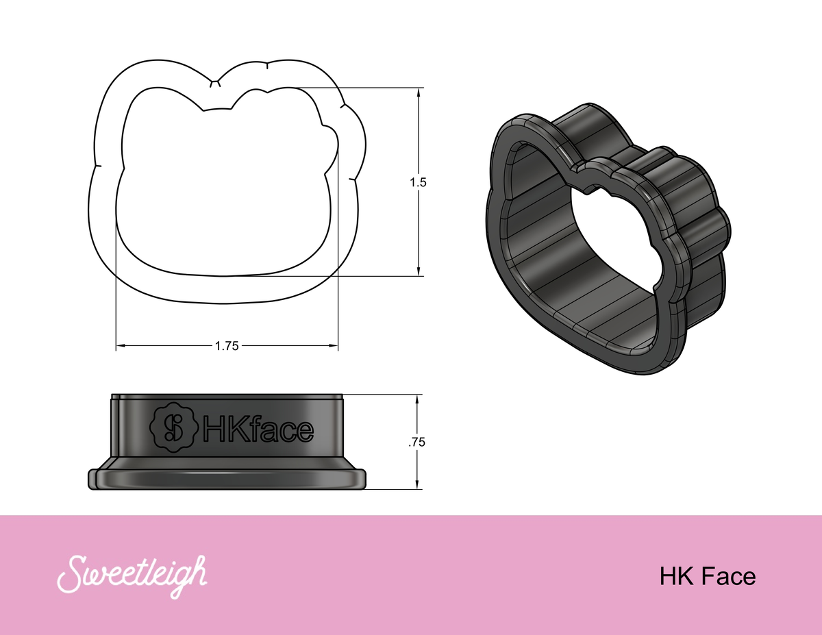 Hello Halloween Kitty Face Cookie Cutter