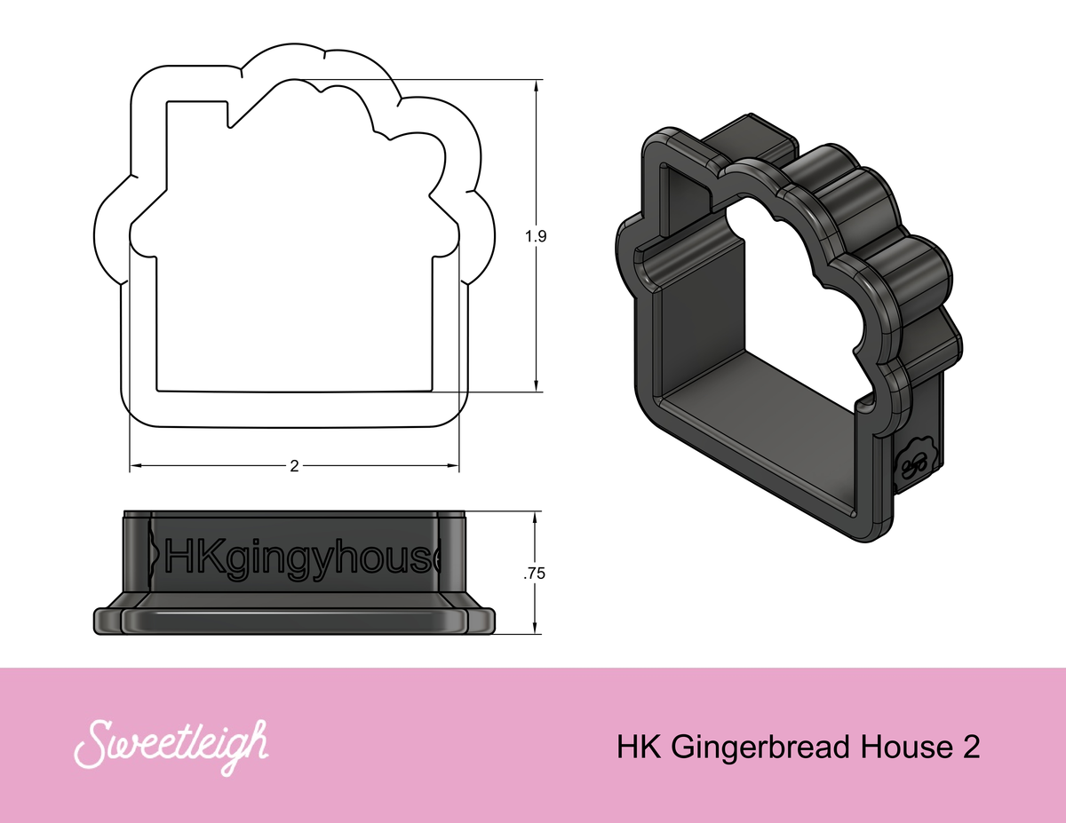 Kitty Gingerbread House 2 Cookie Cutter