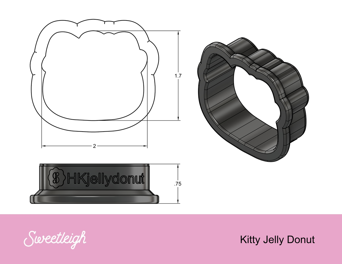 Kitty Jelly Donut Cookie Cutter