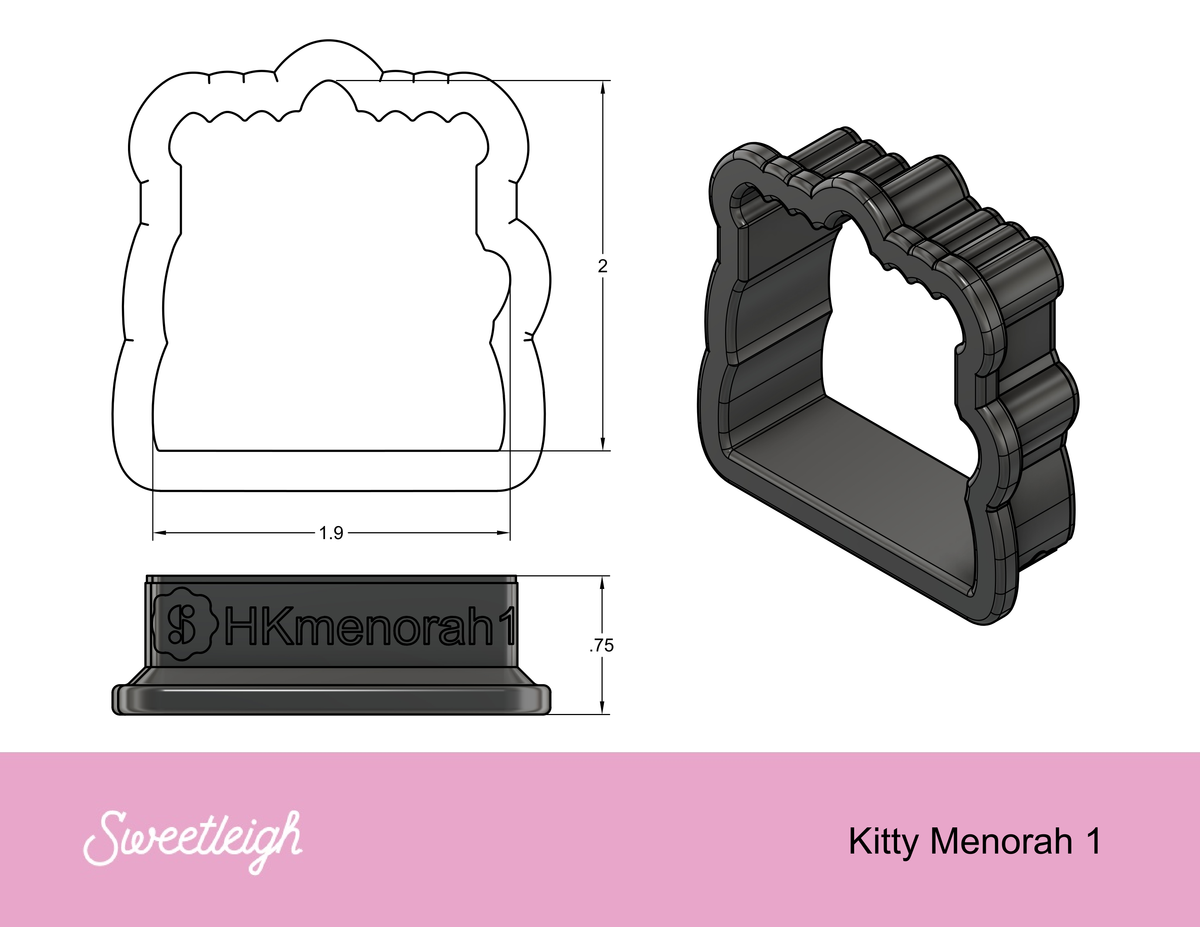 Kitty Menorah Cookie Cutter