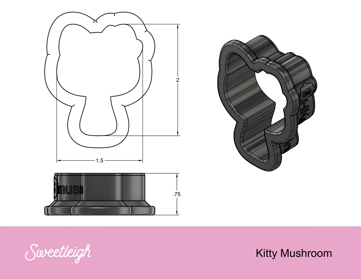 Kitty Mushroom Cookie Cutter