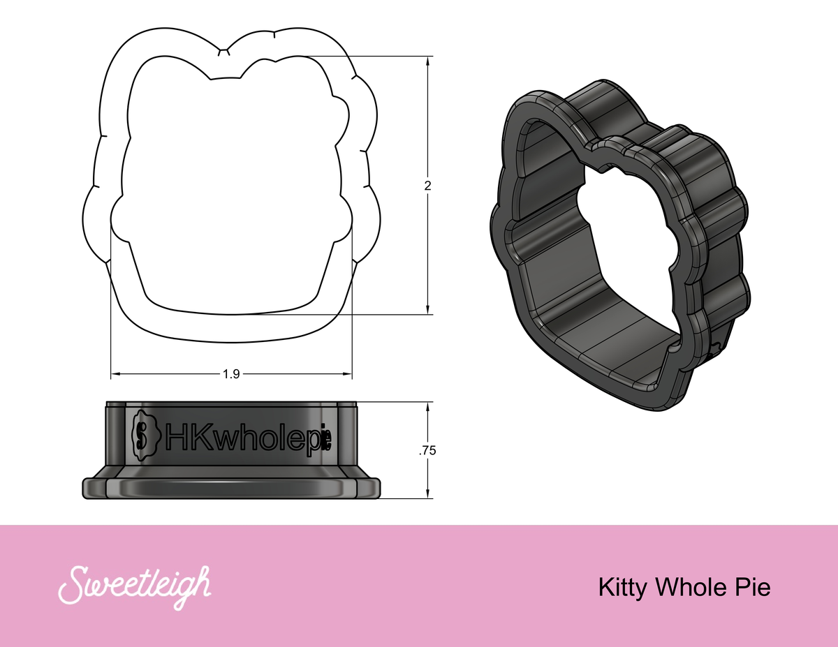 Kitty Whole Pie Cookie Cutter