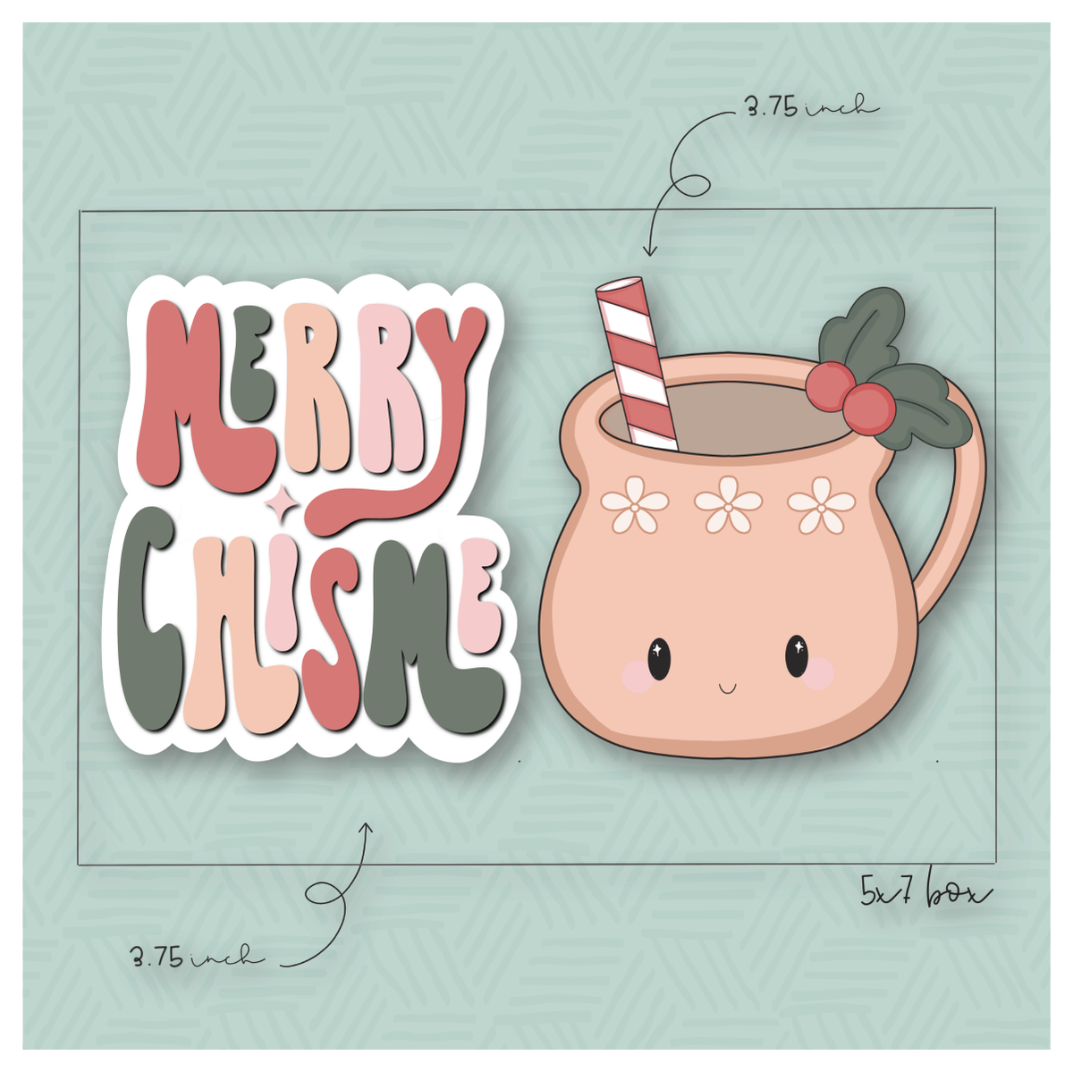 &quot;Merry Chisme&quot; 2 Piece Cookie Cutter Set