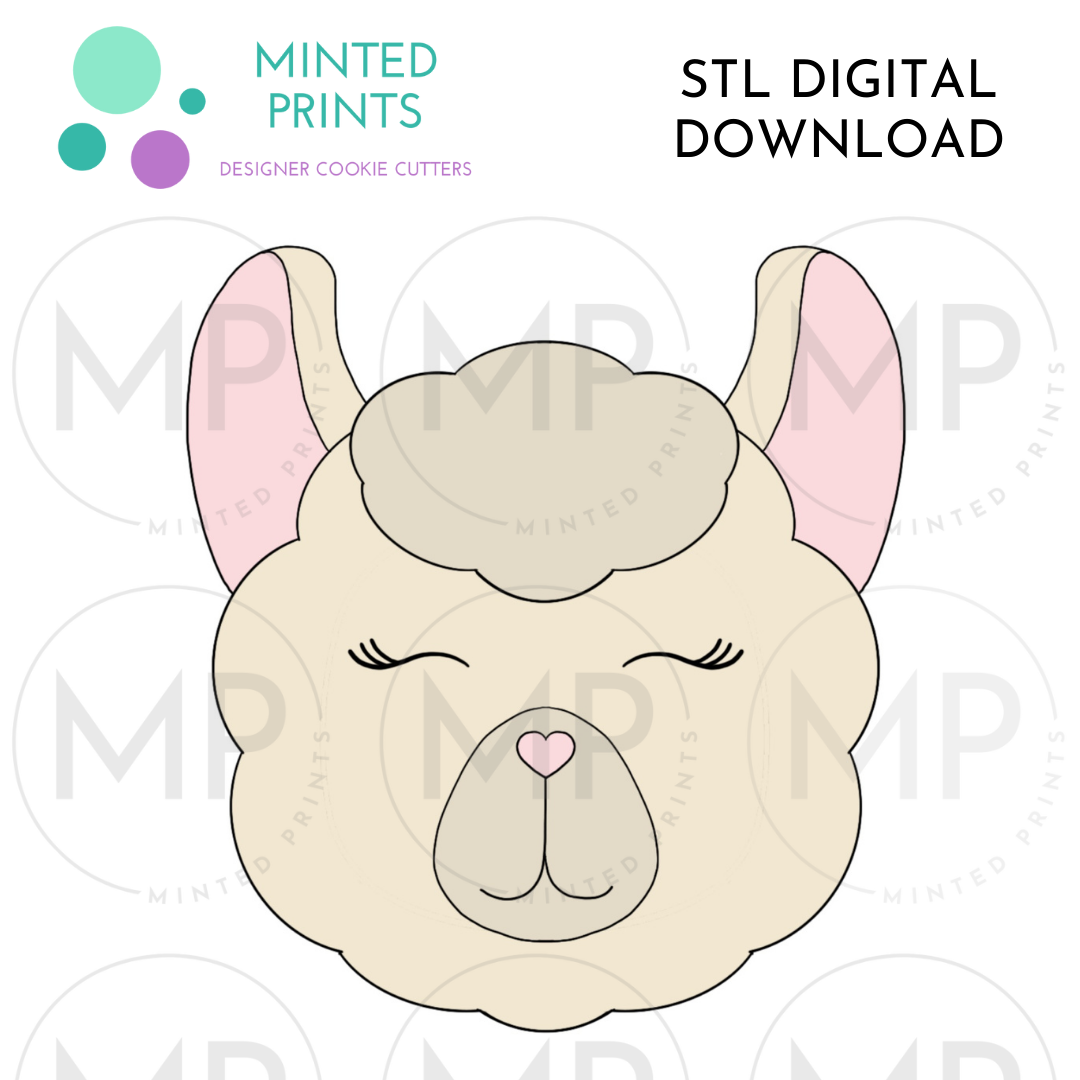 Llama Head Cookie Cutter STL DIGITAL DOWNLOAD