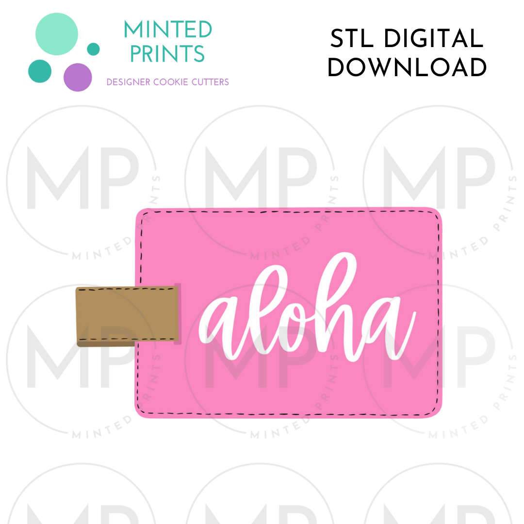 Luggage Tag Cookie Cutter STL DIGITAL DOWNLOAD