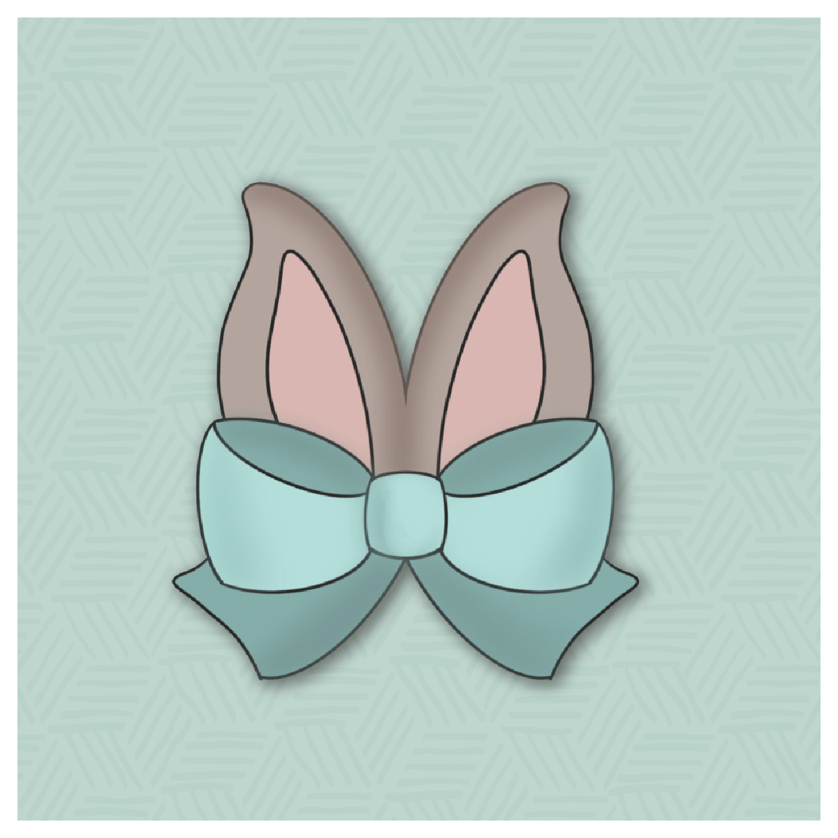 Bow Bunny Ears Cookie Cutter by Minnie Cakes