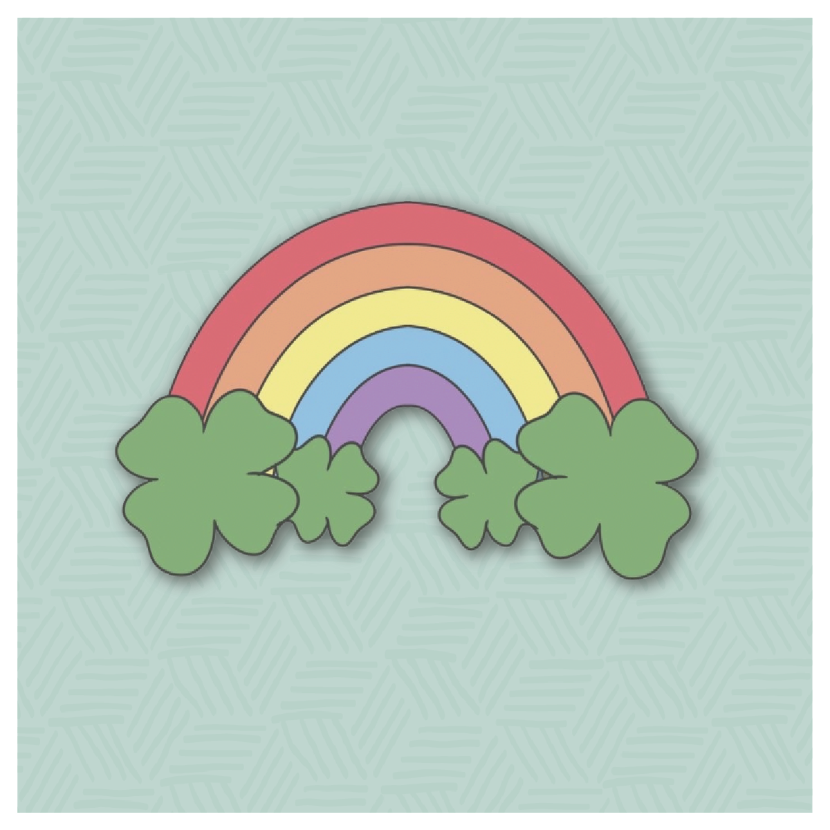 Double Clover Rainbow Cookie Cutter by Minnie Cakes