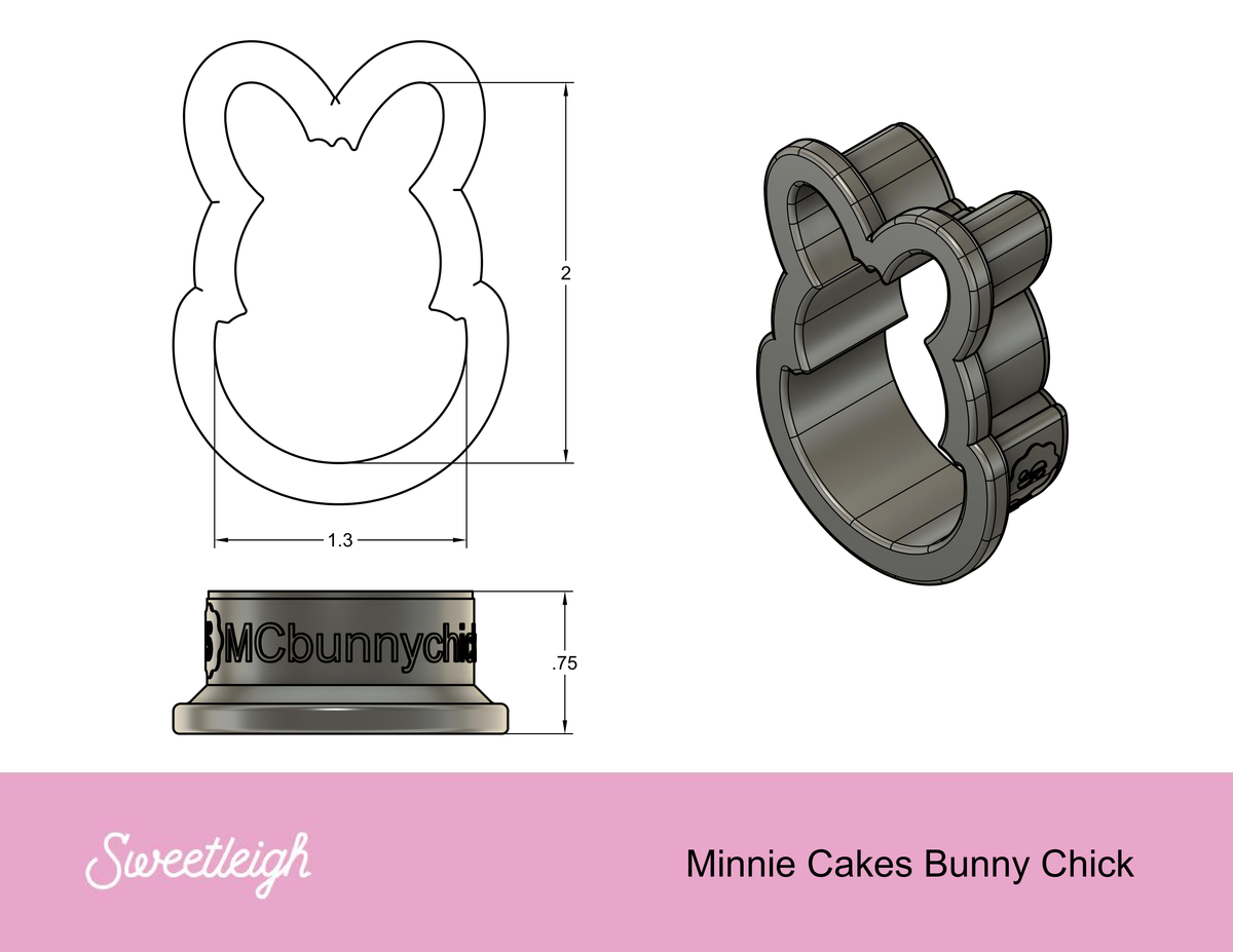 Bunny Chick Cookie Cutter by Minnie Cakes