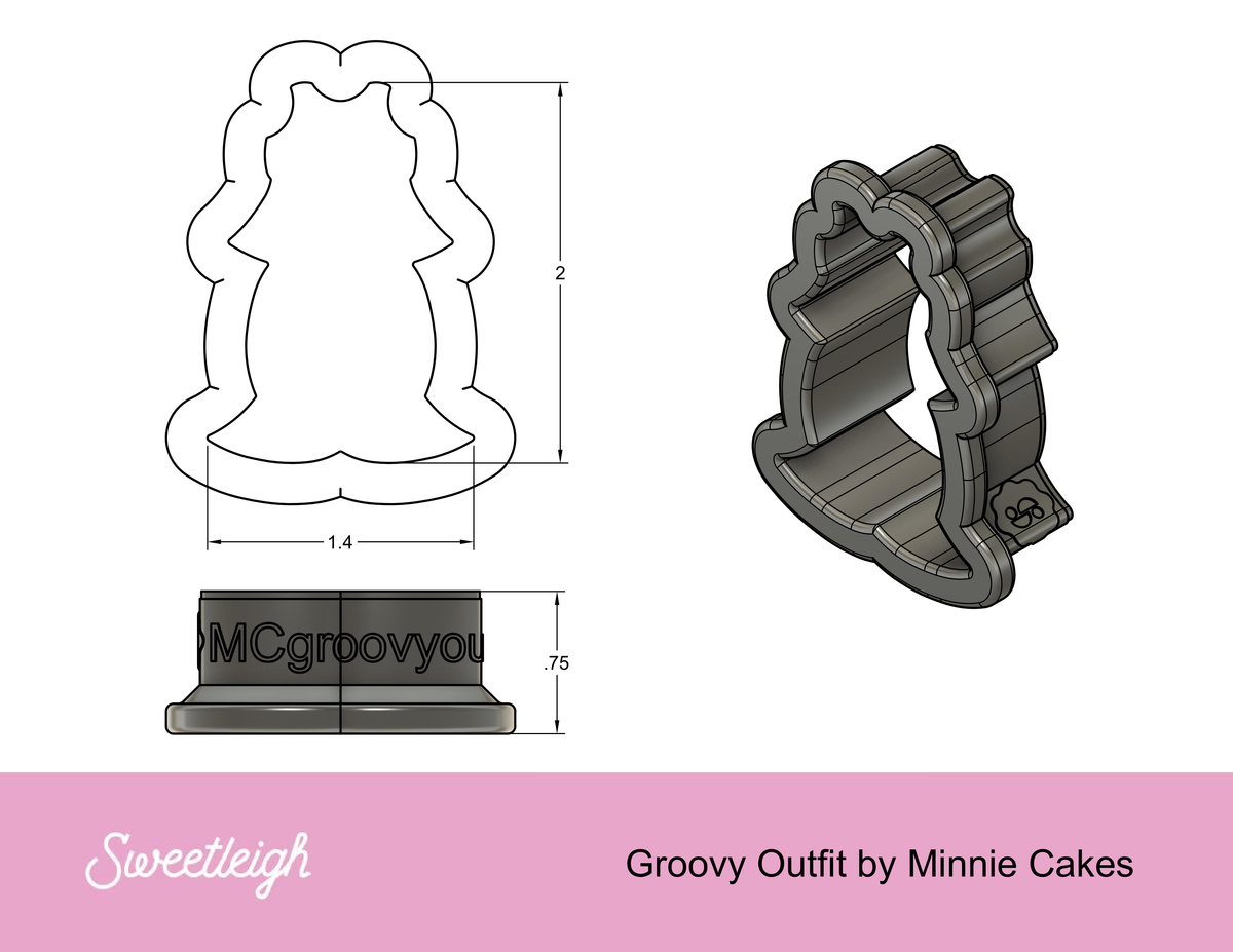 Groovy Outfit Cookie Cutter by Minnie Cakes
