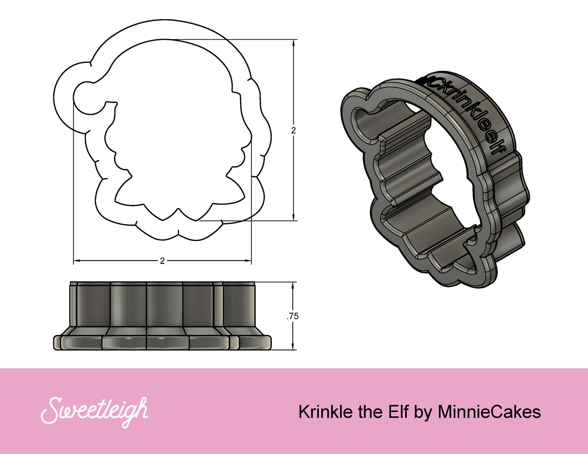 Krinkle The Elf Cookie Cutter by MinnieCakes