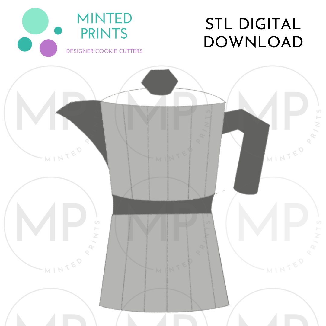 Moka Pot Cookie Cutter STL DIGITAL DOWNLOAD
