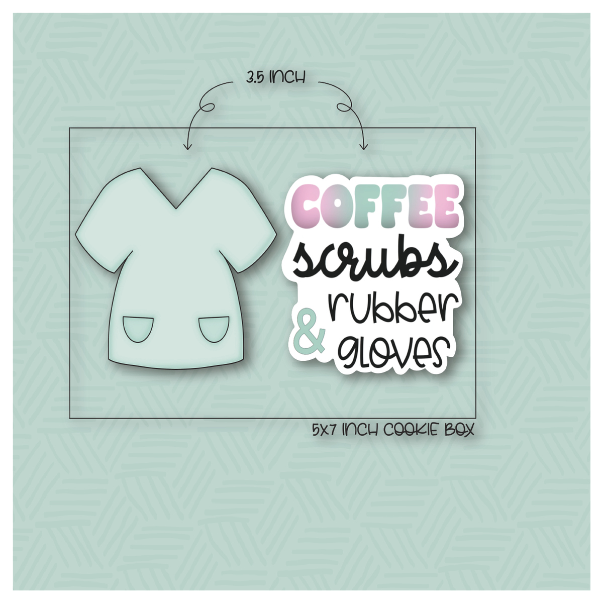 Coffee Scrubs and Rubber Gloves 2 Piece Cookie Cutter Set