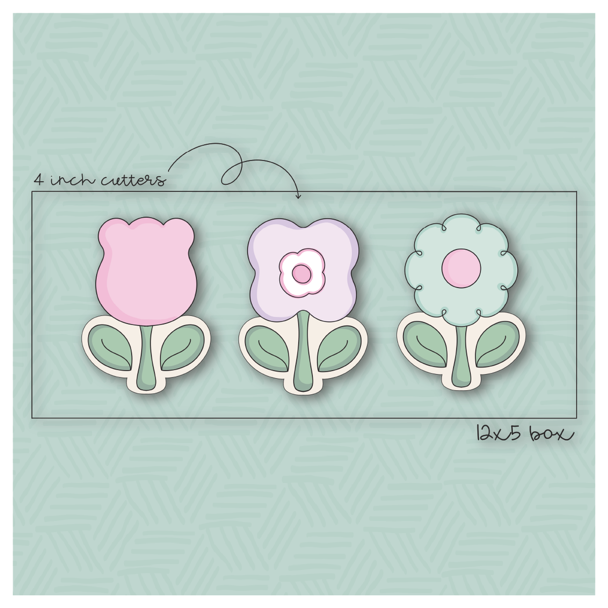 Hello Easter Leafy Flowers Set of 3 Cookie Cutters