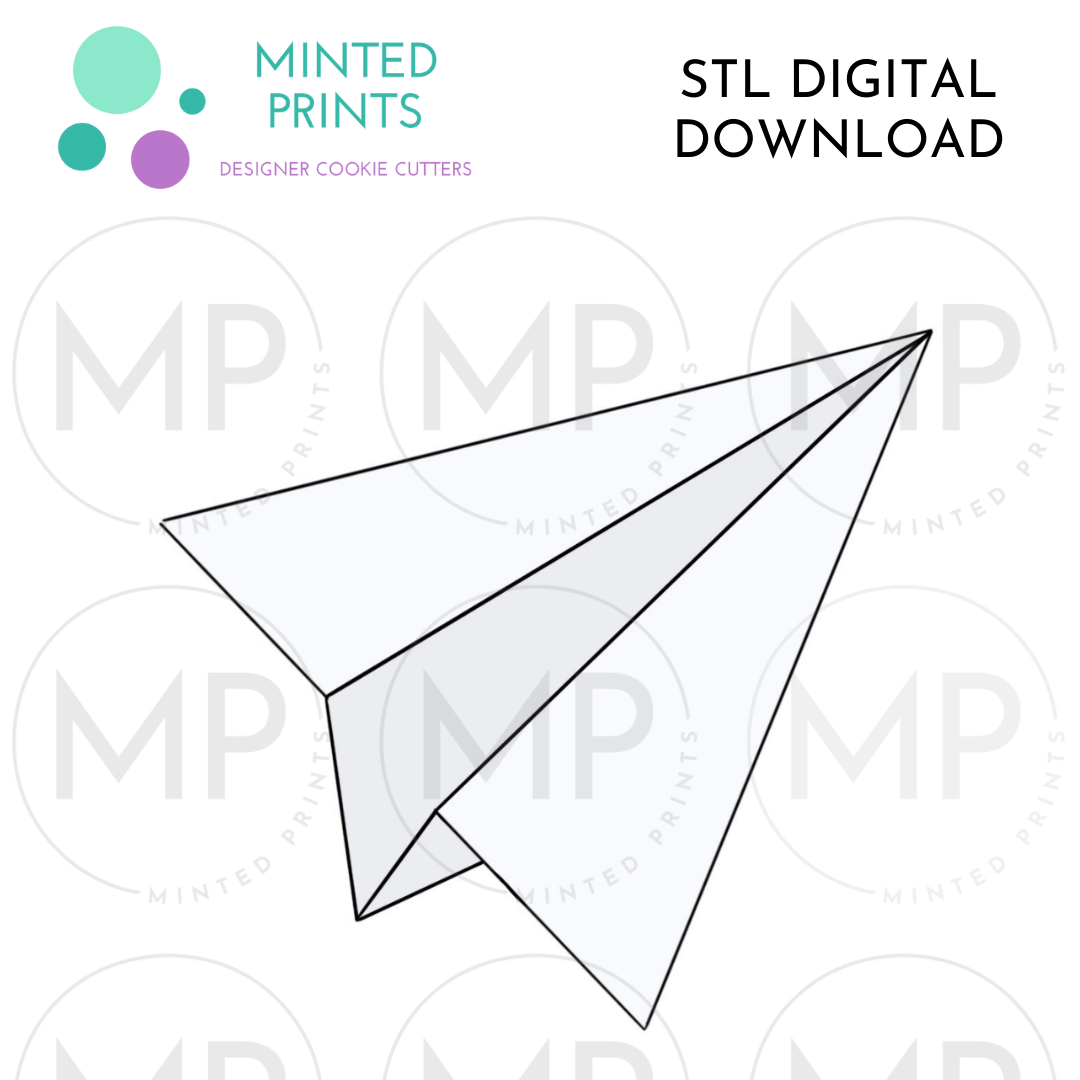 Paper Airplane Cookie Cutter STL DIGITAL DOWNLOAD